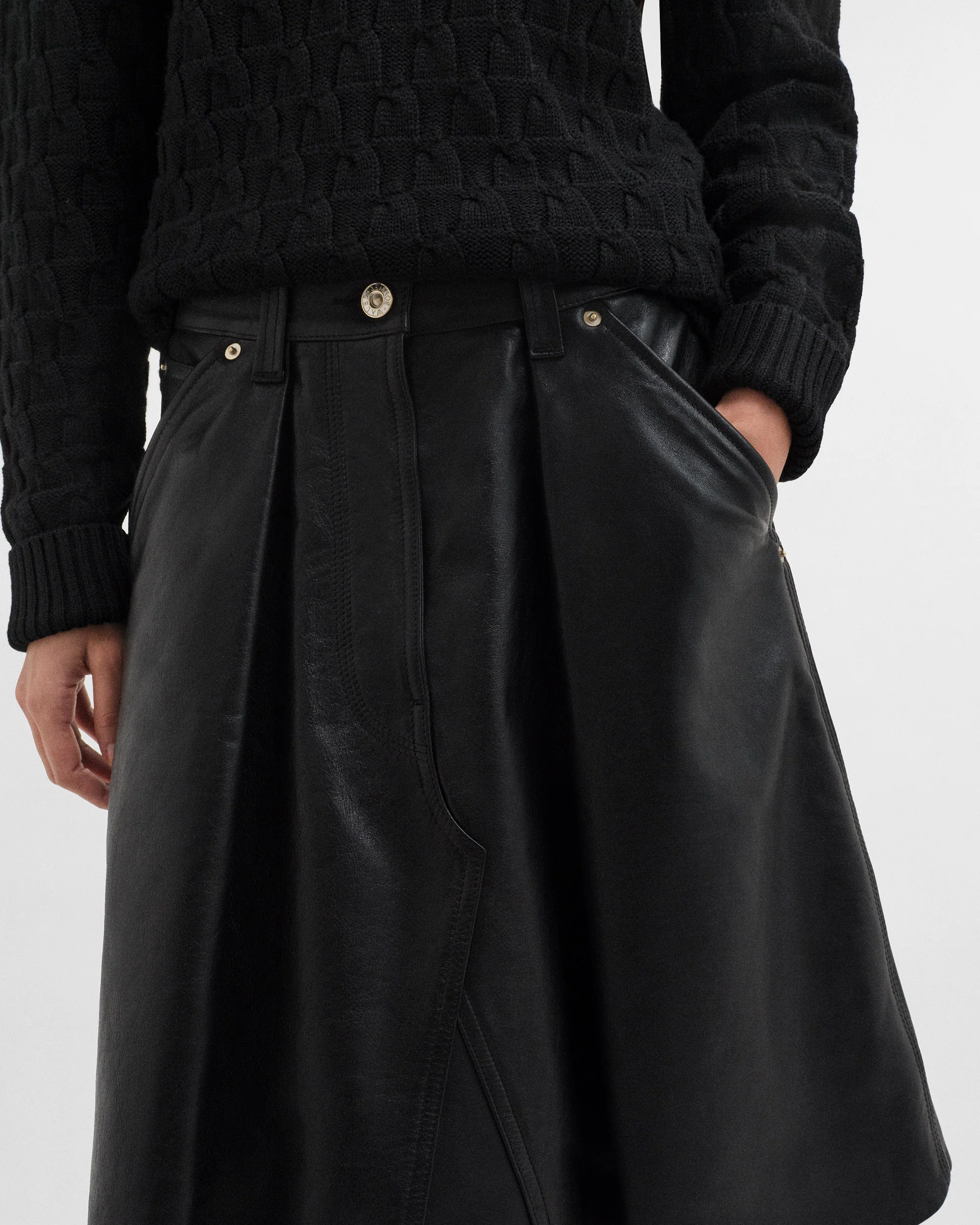 Construct Leather Skirt - Image 3